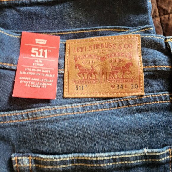 LEVI'S 511 Jeans - W34xL30 - Med Blue BRAND NEW - Picture 2 of 4